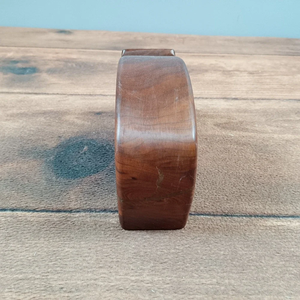 Hippo Puzzle Trinket Box Brown Good Hand Carved Wood MCM